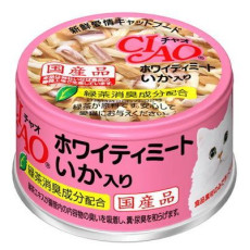 CIAO Tuna White Squid Wet Cat Food 頂級貓罐系列-白身吞拿魚+魷魚 85g X24