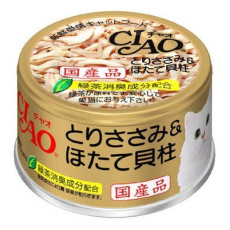 CIAO Chicken Fillet & Scallop Wet Cat Food 頂級貓罐系列-雞肉&瑤柱粒 85g 