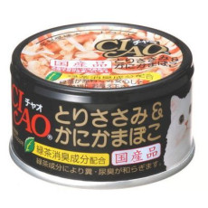 CIAO Chicken Fillet & Crab Bread Wet Cat Food頂級貓罐系列-雞肉+蟹柳棒 85g X24