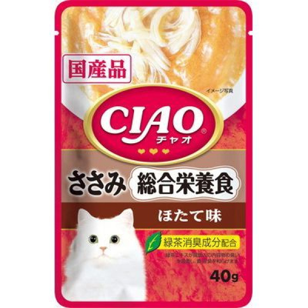 CIAO Pouch for cats Comprehensive Nutrition Food Meal Scallop Flavor 雞肉 帶子味 (綜合營養) 40g 