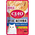 CIAO Pouch for cats Comprehensive Nutrition Food  Skipjack and Sakami 鰹魚 雞肉, 木魚 (綜合營養) 40g 
