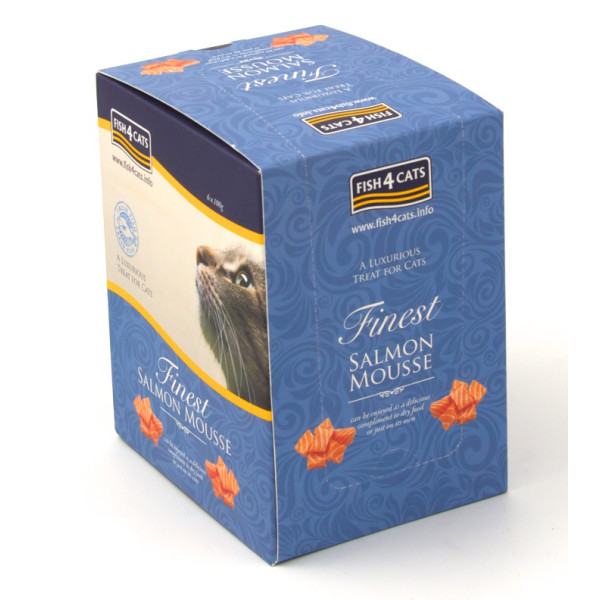 Fish4Cats Finest Salmon Mousse for Cats 海藻精華三文魚慕思(貓) 100g X 6 包